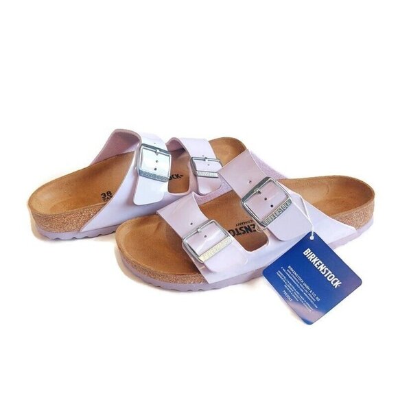 Birkenstock Arizona Birko-Flor Sandals Womens Size 7-7.5 NARROW Fit Purple Fog - Picture 9 of 9